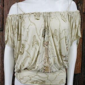 Elegant Cream Off-Shoulder Top